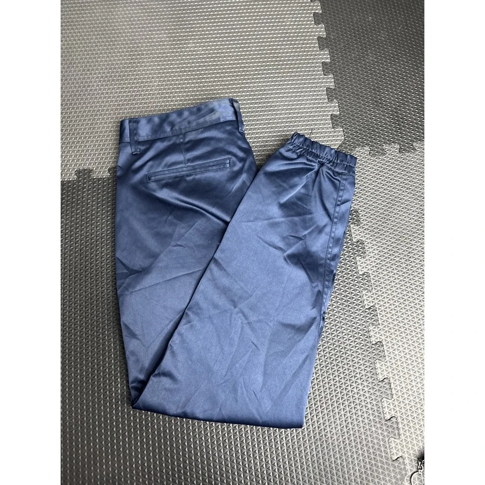 Publish Legacy Men's Jogger Pants Size 34 Navy Blue Satin Finish Elastic Cuff